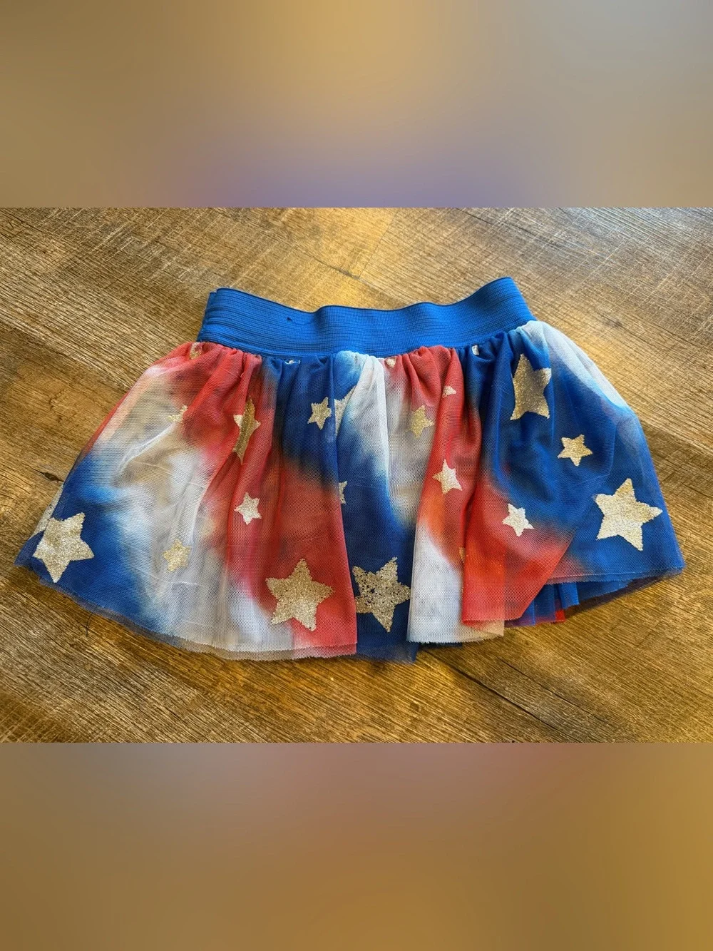 Justice Girls Red White Blue Star Tulle Skort Size 8